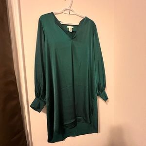Satin long sleeve dress